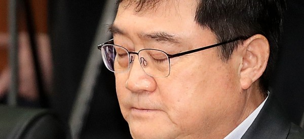 구성훈 삼성증권 대표이사가 지난 10일 증권회사 대표 간담회'에 참석해 굳은 표정을 짓고 있다.(사진=newsis)
