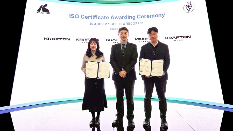 크래프톤, 글로벌 통합 범위 ISO27001·ISO27701 동시 획득…AI 개발환경까지 보안 인증
